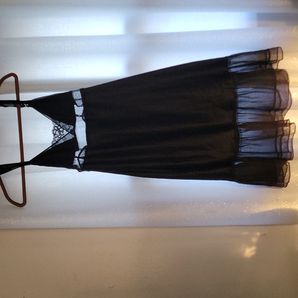 Victoria Secret black lace slip (size Medium)